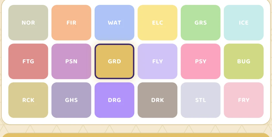 Type effectiveness chart